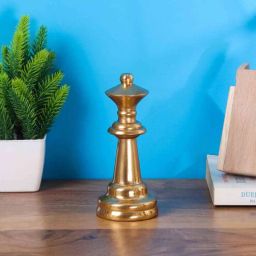 de maison decor Chess Queen Golden (Small ) Abstract Decor Piece-picture-25