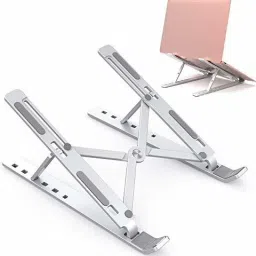 ULTRABYTES Foldable laptop stand Creative Foldable Height Adjustable Metal Frame Laptop Stand, Ergonomic, Over Heating Protection for Laptops. Laptop Stand-40