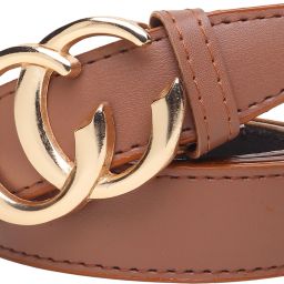 Women Casual Tan Synthetic Belt-3