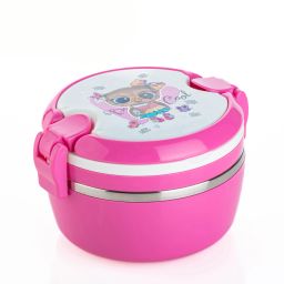 Round Steel Lunch Box For School Children, Office, Collage 2 Containers Lunch Box-image-17