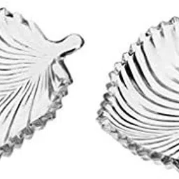GLASS TRAY LEAH SHAPE P;ATE FOR DRY FRUITS Tray-27