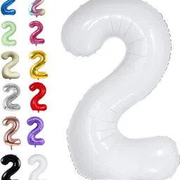 Solid Birthday Decoration Foil Plain 2 Number 32 Inches Air, Helium Supported Letter Balloon-image-58