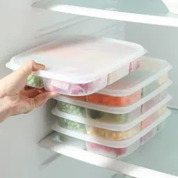 Plastic 5 Compartment Food Storage Container,Fridge Organizer/Kitchen Storage Set Storage Basket-image-23