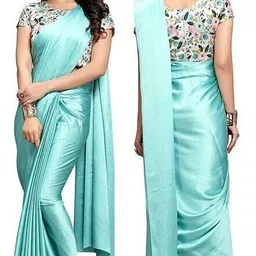 arpita fashion Solid/Plain Bollywood Satin Saree-picture-5