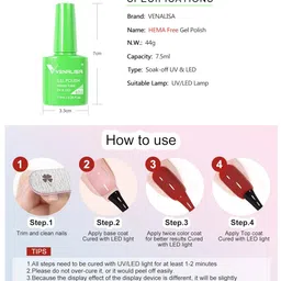 VENALISA Hema Free Soak Off UV LED Nail Gel Polish 7.5ml - 448 image 3