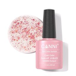 CANNI Gel Color System Coat Color Soak-Off UV & LED Nail Polish 7.3 ml-Pink Glitter 184-image-74