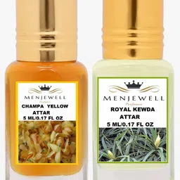 Menjewell Set of 2 Champa Yellow & Royal Kevda Attar 10 ml-19