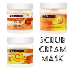 FEELHIGH Set of Vitamin C Scrub + Brightening Cream + Face Mask - 500ml Each-49