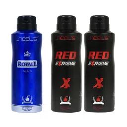 Neels Men Set of Royale Deodorant Body Spray & 2 Red Extreme Deodorant - 200 ml Each-35