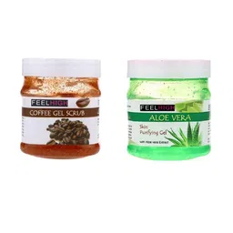 FEELHIGH Set Of 2 Coffee Gel Scrub & Aloevera Gel  500ml Each-30