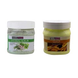 FEELHIGH Set of Herbal Scrub & Gold Beauty Cream - 500 ml Each-39