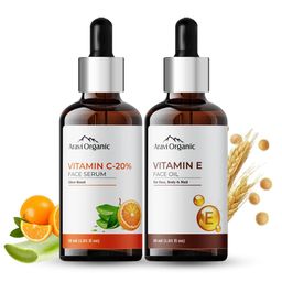 Aravi Organic Set of Vitamin C Seum & Vitamin E Oil for Brightening & Improve Skin Tone-12