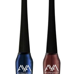 AYA Set of 2 Blue & Brown Waterproof Liquid Eyeliner - 5ml Each-11