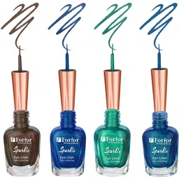 FORFOR Set of 4 Sparkle Water-Proof Liquid Glitter Eyeliners 7ml Each - Shades 07+08+03+06-8