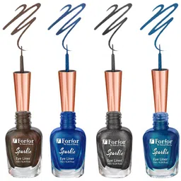 FORFOR Set of 4 Sparkle Water-Proof Liquid Glitter Eyeliners 7ml Each - Shades 07+08+02+06-12