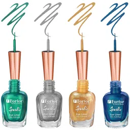 FORFOR Set of 4 Sparkle Water-Proof Liquid Glitter Eyeliners 7ml Each - Shades 03+04+05+08-11