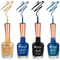 FORFOR Set of 4 Sparkle Water-Proof Liquid Glitter Eyeliners 7ml Each - Shades 07+08+01+04-11