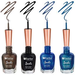 FORFOR Set of 4 Sparkle Water-Proof Liquid Glitter Eyeliners 7ml Each - Shades 06+07+08+01-13