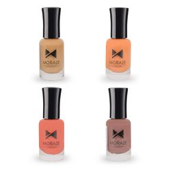 Moraze Pack of 4 Autumn, Tootsie, Purple, & Beige Nude Nail Polish 8 ml Each-23