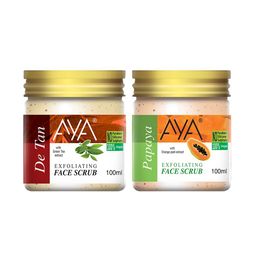 AYA Set of De Tan & Papaya Exfoliating Face Scrubs - 100 ml Each-58
