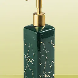 Kuber Industries Green Abstract Printed Ceramic Liquid Soap Dispenser 320 ml-54