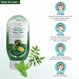 Globus Remedies Set of 3 Purifying Aloe Vera Neem Tulsi Face Wash - 100 ml Each image 4