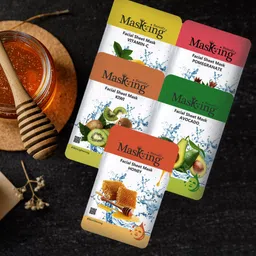 Masking Unisex Pack of 5 Beauty Facial Sheet Mask- 30ml each-38