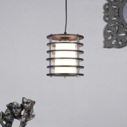 Voltira Brown and Black Wood and Iron Hanging Light | E27 holder | without Bulb | Eliante by Jainsons Lights-picture-1