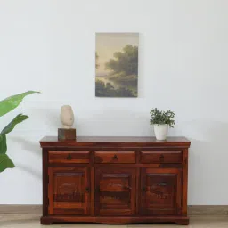 mudramark from pepperfry Airavana Sheesham Wood Sideboard in Scratch Resistant Honey Oak Finish-picture-38