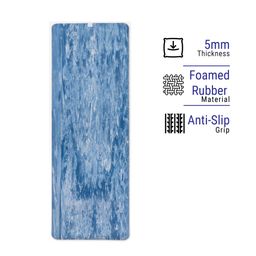 Natural Rubber Grip Yoga Mat 5mm - Blue-image-10