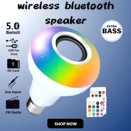 GUGGU Bluetooth Music Bulb Speaker With Remote Control Change Disco light for HomeE356 Smart Bulb-picture-12