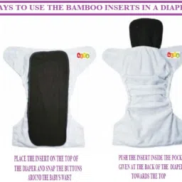 alya Pack of 1 Baby Washable Reusable Adjustable Cloth Diaper Nappy With Bamboo Charcoal Insert Liner Pad (5 Layers) For Babies/Toddlers/Infants I Age 0-24 Months image 4