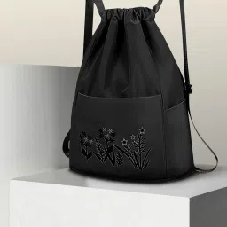 25 L Gym Duffel Bag - Multifunctional Folding Travel Duffel Bag, Drawstring Backpack for Women - Black-image-61
