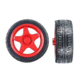 83mm Robot Smart Car Wheel 35mm Wide Rubber Surface Wheel Nylon Reinforced Rim For Superior Grip, Pack of 4 - Red - RS191683mm Robot Smart Car Wheel 35mm Wide Rubber Surface Wheel Nylon Reinforced Rim For Superior Grip, Pack of 4 - Red - RS1916-10