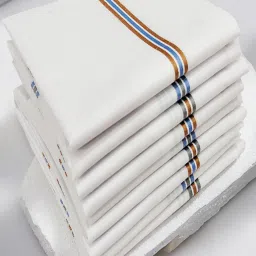 FIMS Men's Premium 100% Pure Cotton Handkerchief Combo Pack of 9 Multicolor ["White"] Handkerchief-image-28