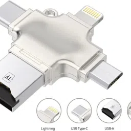 ULTRABYTES 4 in 1 SD Micro Card Reader for Phone PC Camera SD Card Adapter Card Reader image 2