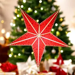Paper Star Hanging Lantern_Red_AZ16pack of 1 Red Paper Hanging Lantern-12