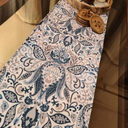 akira Add a touch of elegance with our Traditional Blue and Purple Table Runner, available in 12 72 inches.-picture-27