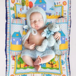 Happy Town Baby Bedding Set – Multicolor Cartoon Village Theme Baby Bedding Set Playful Village Landscape Crib Design with Soft Cushion Padding-image-50