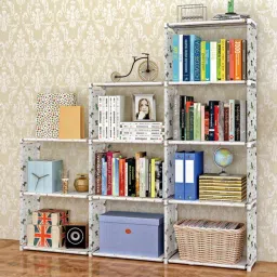Plastic Metal 9 Shelf Book Organizer Plastic Open Book Shelf-15