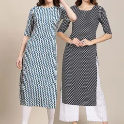 KALINI Women Pack of 2 Crepe Kurta-image-72