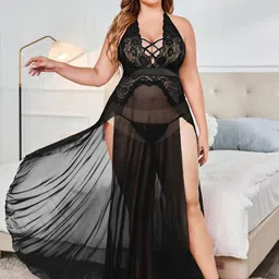 Softwrap Women Halter Neck Baby Doll with Asymmetric-image-19