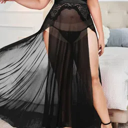 Xivir Net Halter Neck Net Baby Doll with Asymmetric image 4