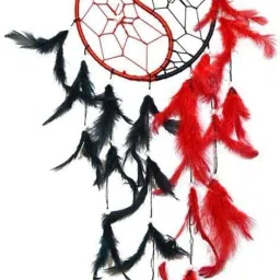 Red & Black Feather Dream Catcher for Car & Wall Hanging Attract Positive Dreams Cotton Dream Catcher-image-49