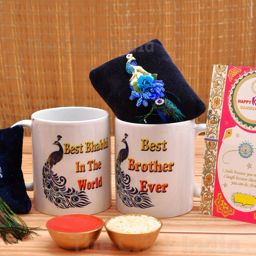Bhaiya Bhabhi Bhaiya Bhabhi Mug Set| Bhai Bhabhi Rakhi With Mug|Rakhi Mug For Brother Assorted Rakhi, Mug, Greeting Card, Chawal Roli Pack Set-image-7