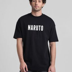 Men Graphic Print Round Neck Cotton Blend Black T-Shirt-image-23