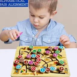 blue seed Alphabet Puzzle Board Intelligence Brain Game Sorting Blocks Tracing Puzzle Toys image 2