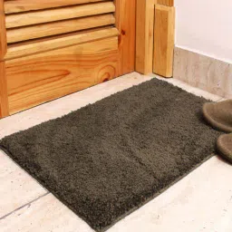 luxe home international Coffee Solid Microfibre 17x12 Inches AntiSkid Door Mat-picture-39