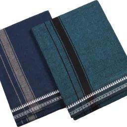 Hornbill Enterprises Kerala Style Cotton Dhoti Single size with 1.9 meters Set 2 Solid Men Dhoti-image-54