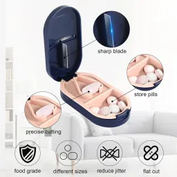 1pc grinder tablet cutter |Portable Pill Box|Tablets Cutter|Pill Organiser|Storage pill cutter for tablets of any size can help you to easily cut the pill Tablets Cutter-image-2